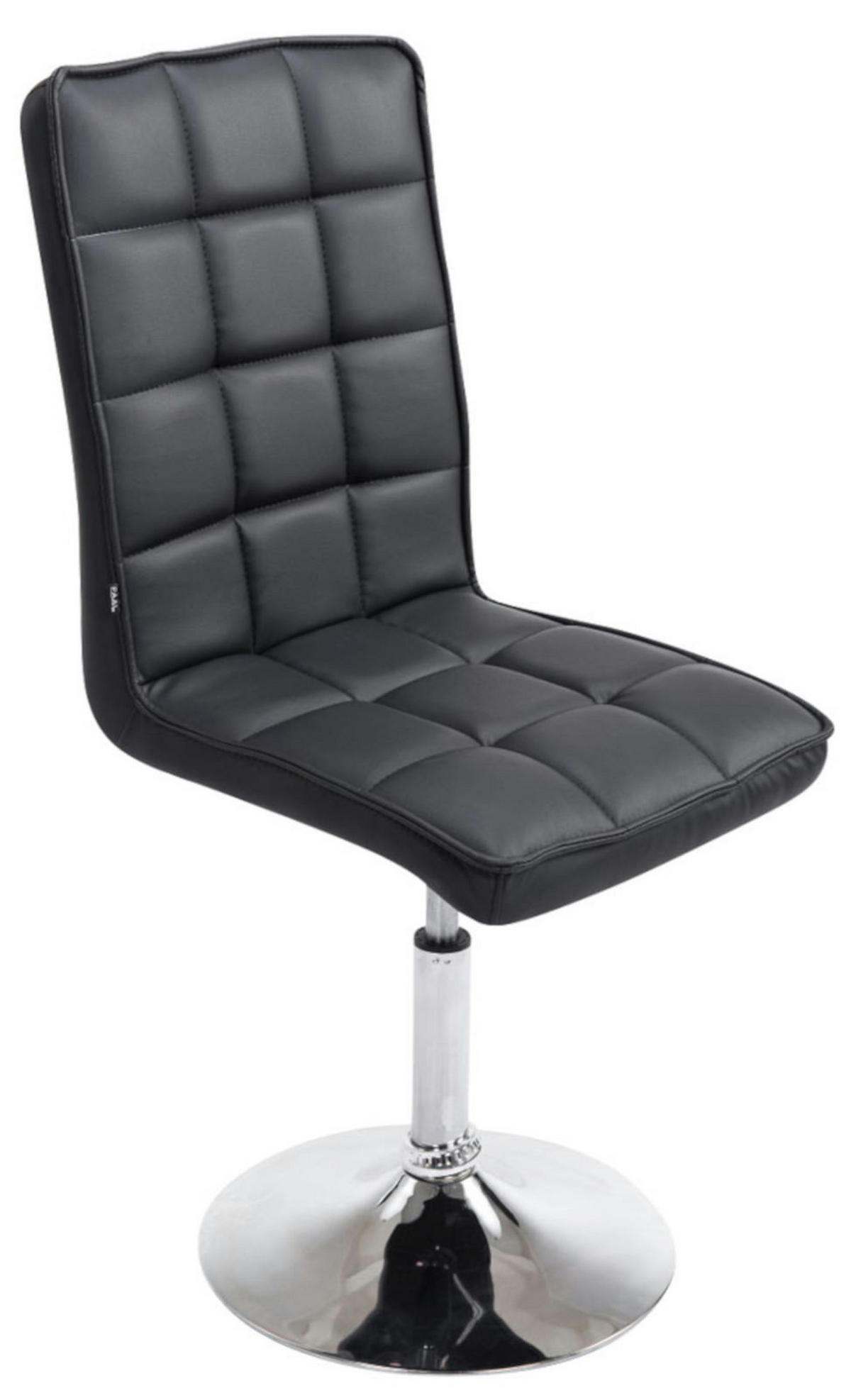 DREHSTUHL 2er Set Lederlook schwarz - Chromfarben/Schwarz, Textil/Metall (43/90/59cm) - CLP