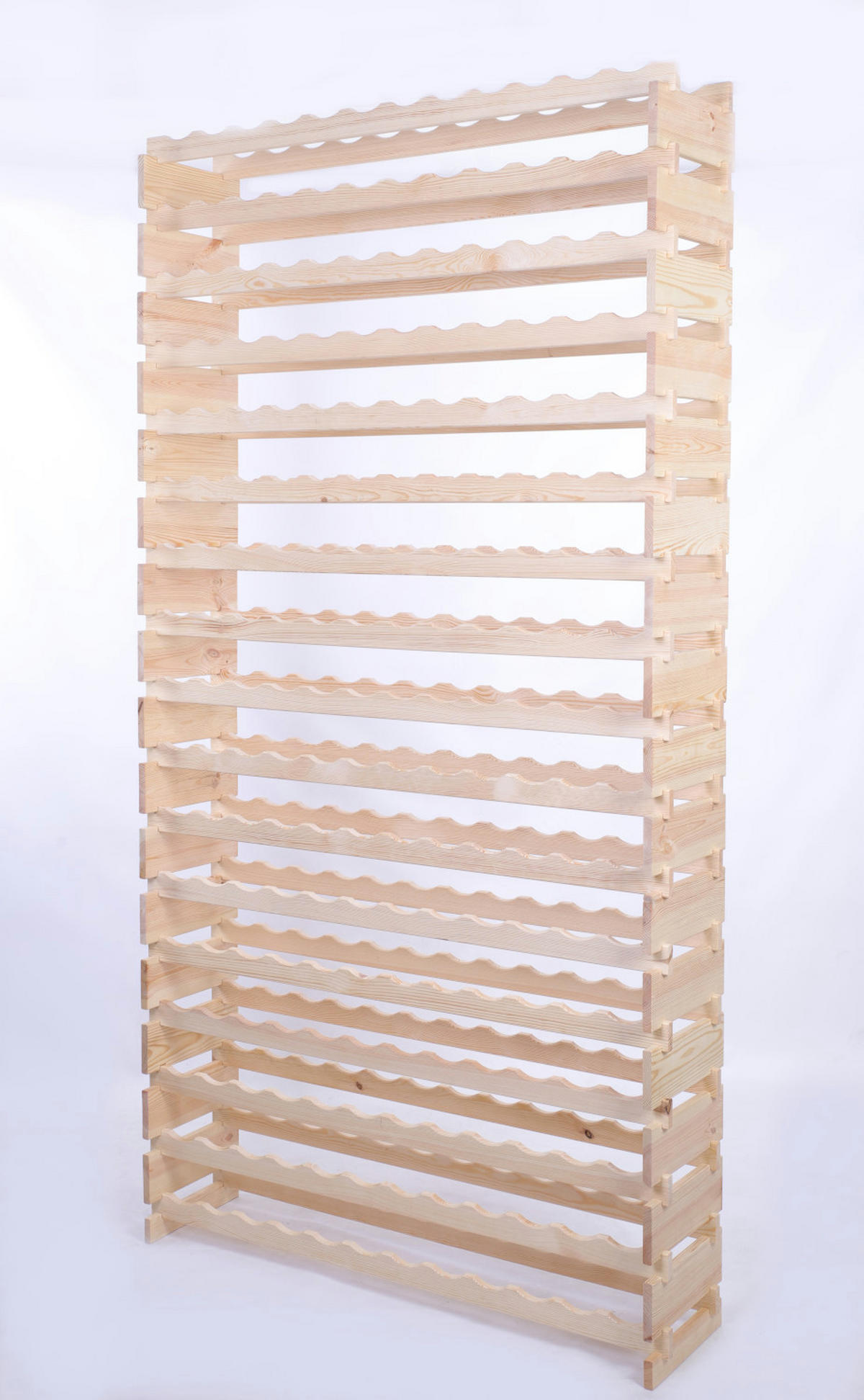 WEINREGAL VINOTECA FLEX PRO HxBxT 233x123x28cm 204 Flaschen auf 17 Ebenen Natur unbehandelt - Naturfarben, Holz (123/233/28cm) - PROREGAL