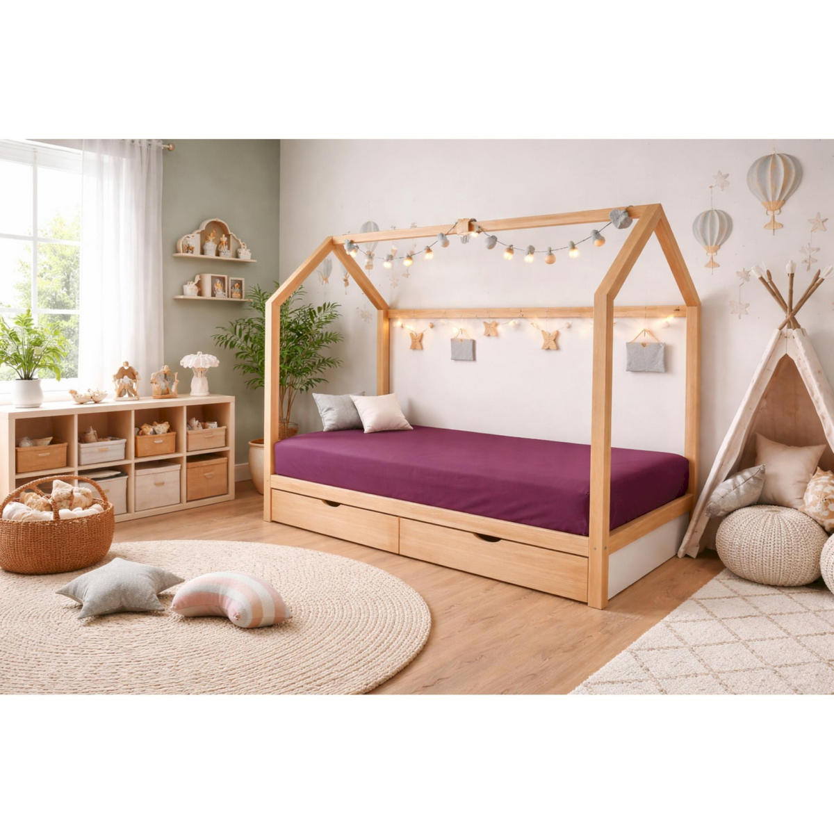 KINDERSPANNBETTLAKEN BASIC - Beere, Textil (60/120cm) - Schöner Wohnen