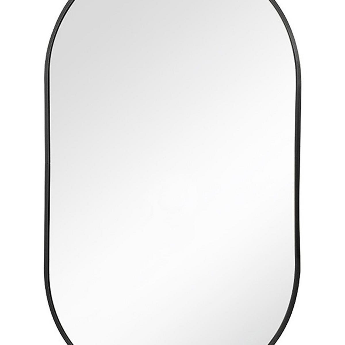 WANDSPIEGEL mit Schwarzen Metallrahmen in Kapselform Badezimmer 40/70/2.8 cm - Schwarz, Glas/Metall (40/2.8/70cm) - Livingandhome