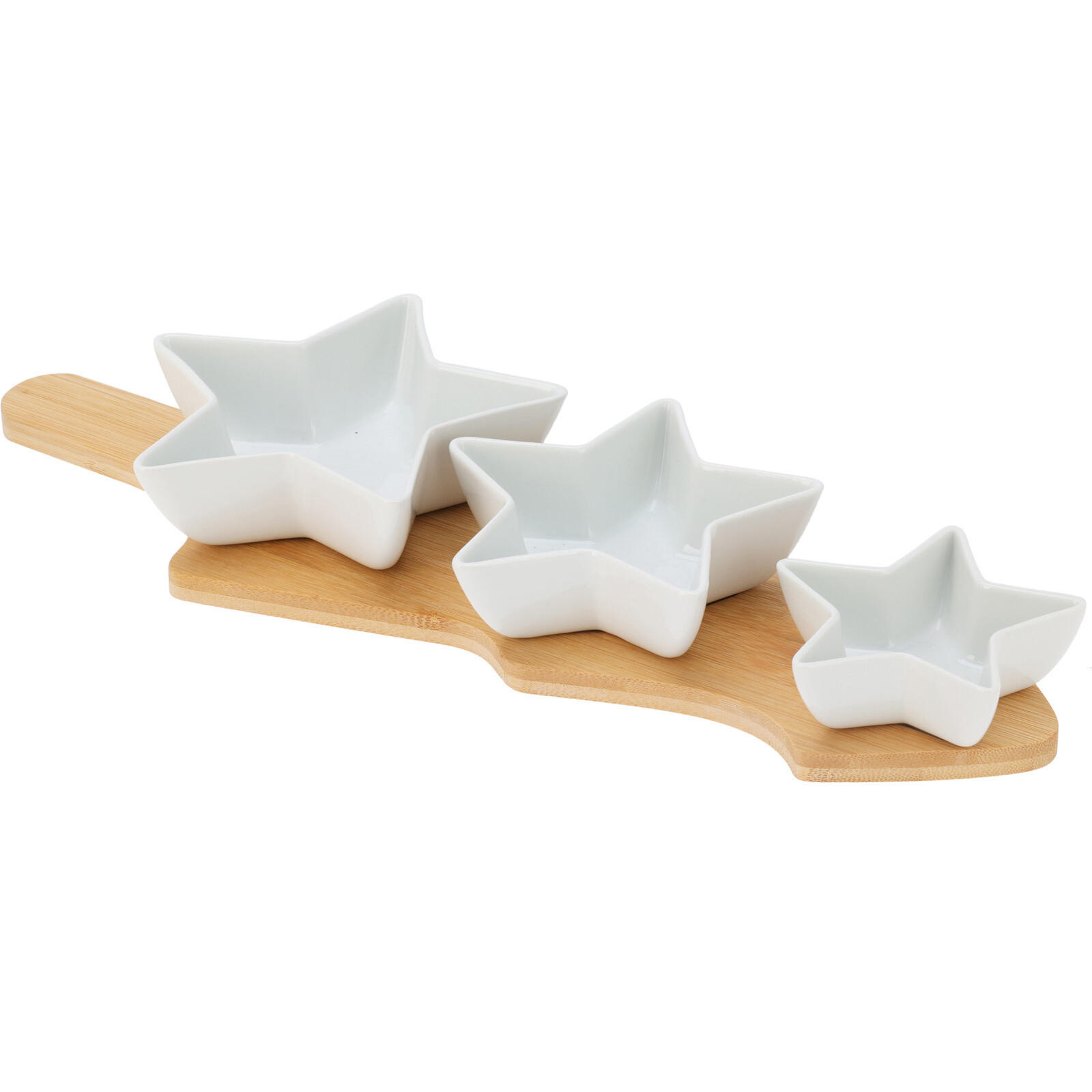 SNACKSCHALEN Glaciera mit Bambustablett - Weiß, Naturmaterialien (14/1/42cm) - Excellent Houseware