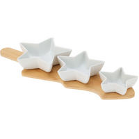 SNACKSCHALEN Glaciera mit Bambustablett - Weiß, Naturmaterialien (14/1/42cm) - Excellent Houseware