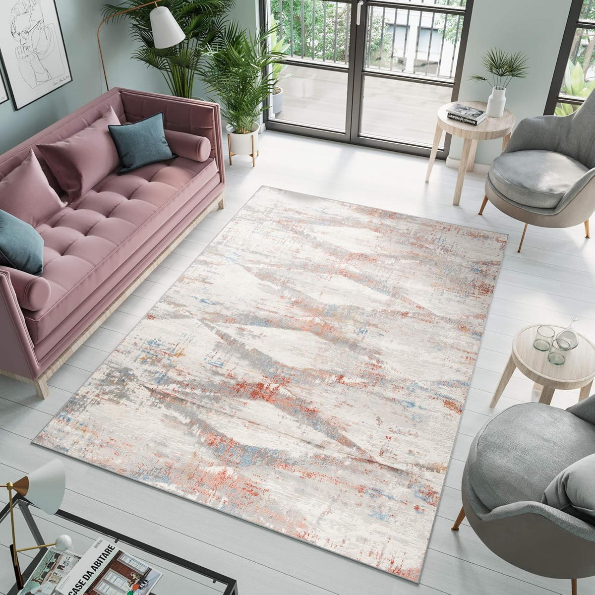 TEPPICH VALLEY Grau Blau 120/170 cm - Blau, Textil (120/170cm) - Tapiso