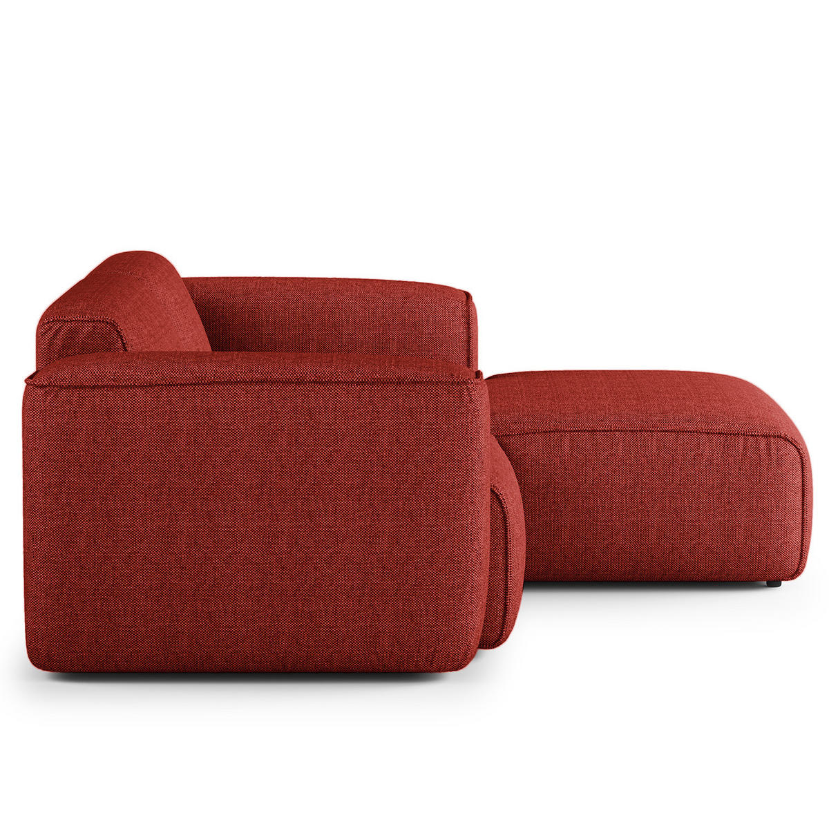 ECKSOFA mit XL-Longchair - Rot/Schwarz, Kunststoff/Textil (260/171cm) - home24
