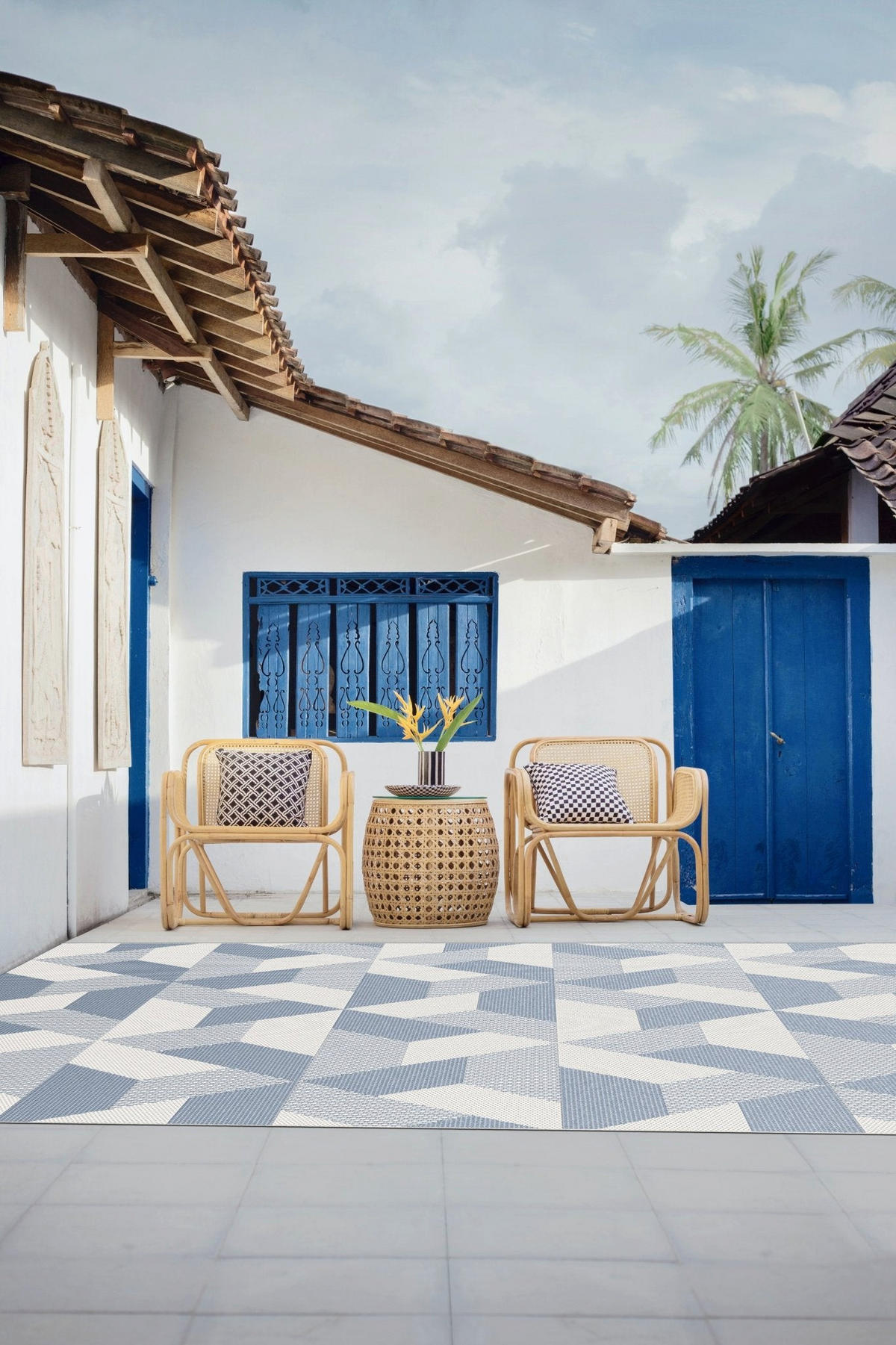 TEPPICH für Innen und Außen blau - Blau, Textil (120/170cm) - AFK Living