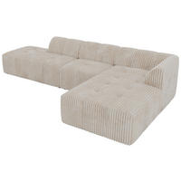 ECKSOFA GRIDA 3M L Beige Cord - Rechts - Beige/Creme, Kunststoff/Textil (176/335cm) - MKS