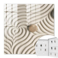 SCHLÜSSELBOX Weiß 30x30 cm – Türöffnung nach rechts - Zen-Komposition - Creme, Metall (30/30/5cm) - TULUP