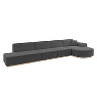 ECKSOFA Ottomane Rechts ARRIO-L3 - 413x171x83 cm Grau - Grau, Holzwerkstoff/Textil (413/171cm) - ALTDECOR