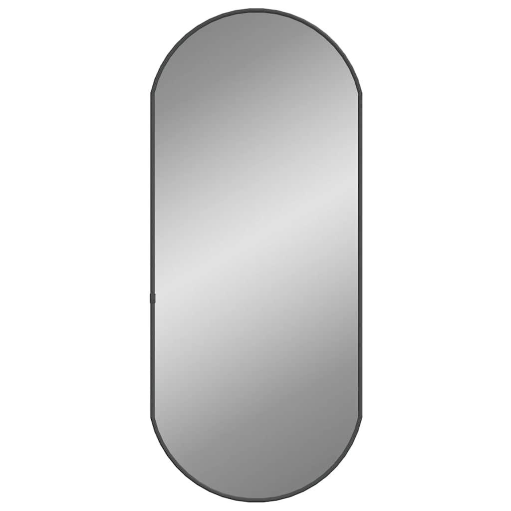 WANDSPIEGEL Schwarz 70x30 cm Oval - Schwarz, Glas (30/70/1cm) - furnicato