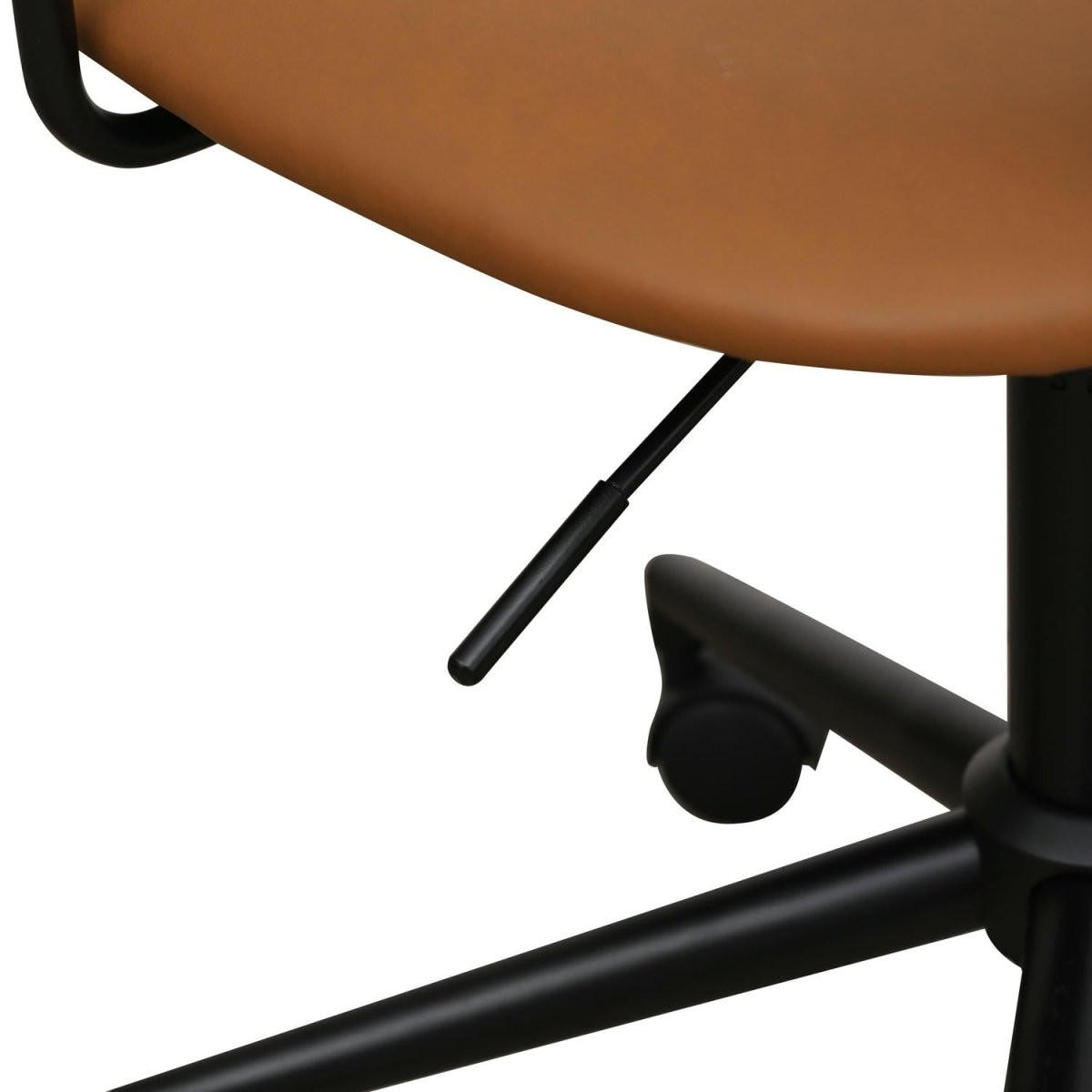 DREHSTUHL höhenverstellbar in Kunstleder Cognacbraun - Schwarz/Braun, Textil/Metall (54/71/57cm) - Furnhouse