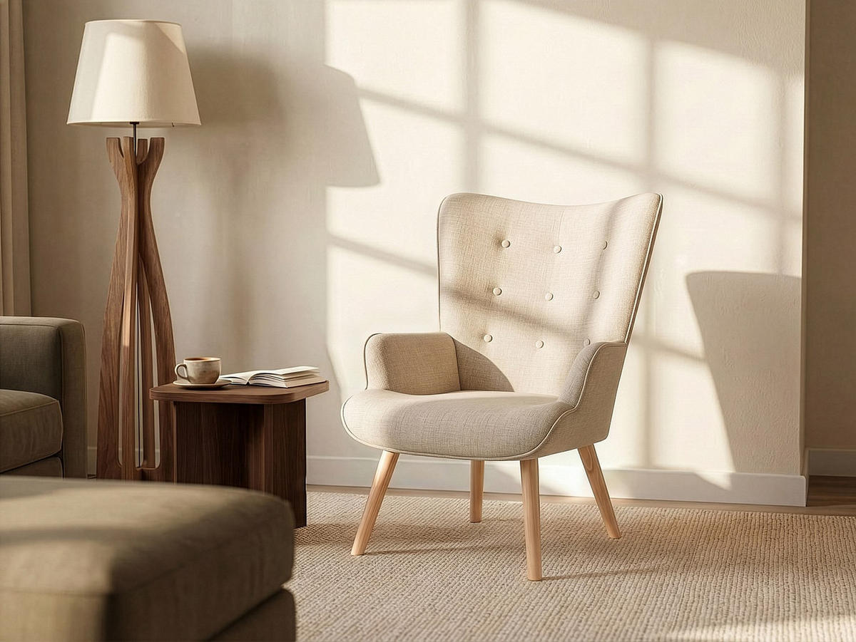 SESSEL mit gerader Rückenlehne - 1 Person - Stoff - Beige - - Beige, Textil (69/95.5/78cm) - Vente-Unique