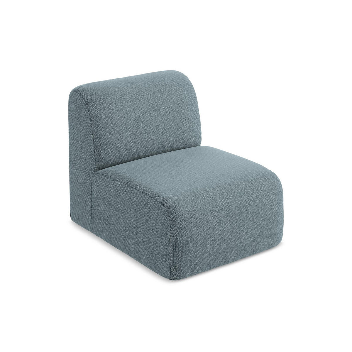 SOFAELEMENT Bouclé Stoff Blau - Blaugrau/Schwarz, Holzwerkstoff/Kunststoff (70/75/94cm) - LaMiaSofa