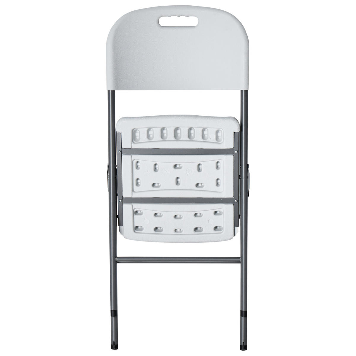GARTENSTUHL 2er-Set Weiß Cugnoli - Silberfarben/Weiß, Kunststoff (44/90/51cm) - Beliani