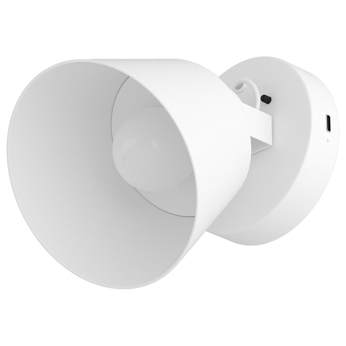 AKKU-WANDLEUCHTE inkl. Fernbedienung - 3-Stufen-Dimmer - Eisen - Weiß, Metall (12/15/16cm) - home24