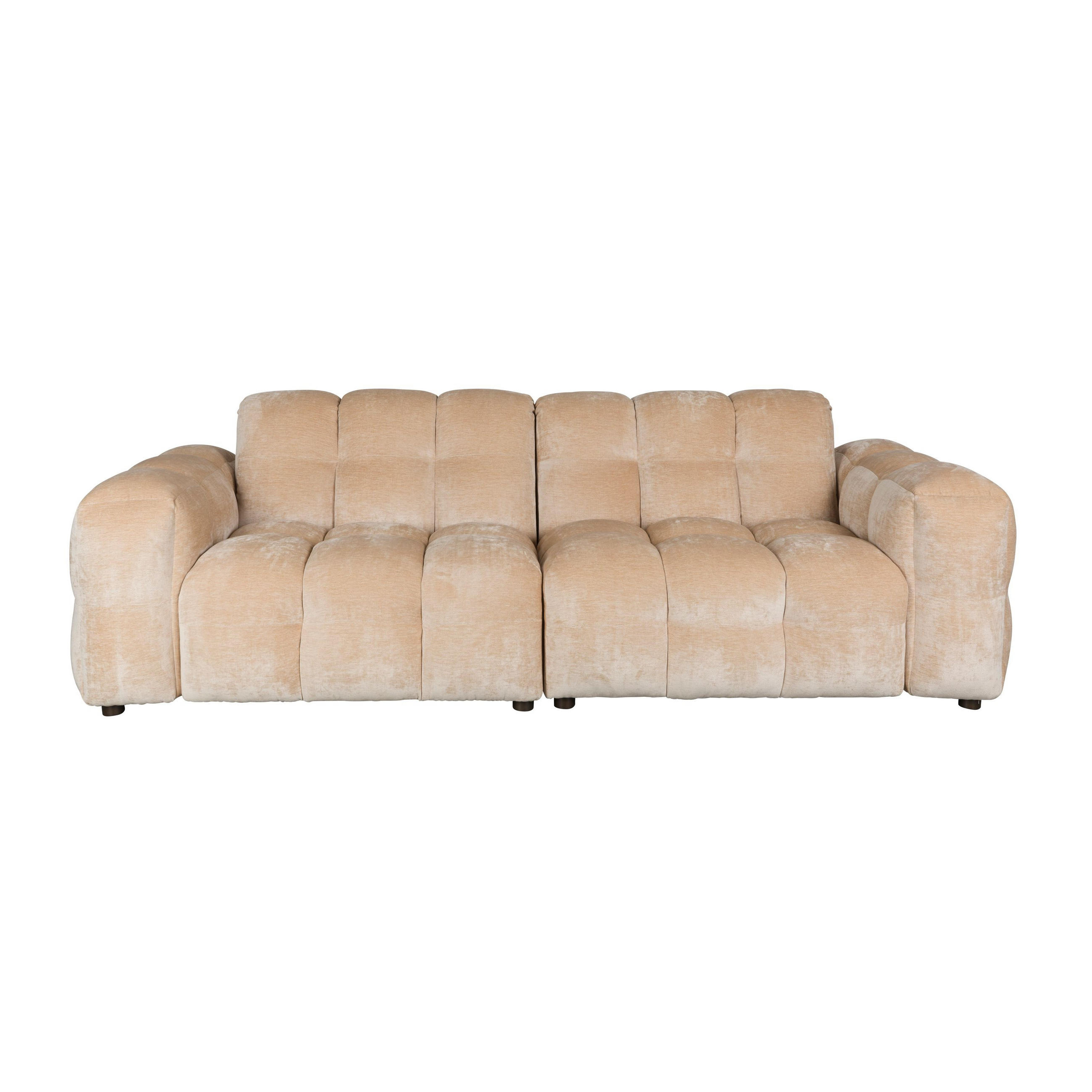 SOFA 3-SITZER Hackman Samt Beige - Beige, Kunststoff (264/84/102cm) - Dutchbone