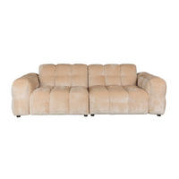 SOFA 3-SITZER Hackman Samt Beige - Beige, Kunststoff (264/84/102cm) - Dutchbone