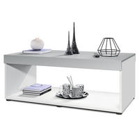 COUCHTISCH Pure Tischplatte und Blenden in Hellgrau seidenmatt - Greige, Holzwerkstoff (58/104/40.5cm) - Vladon