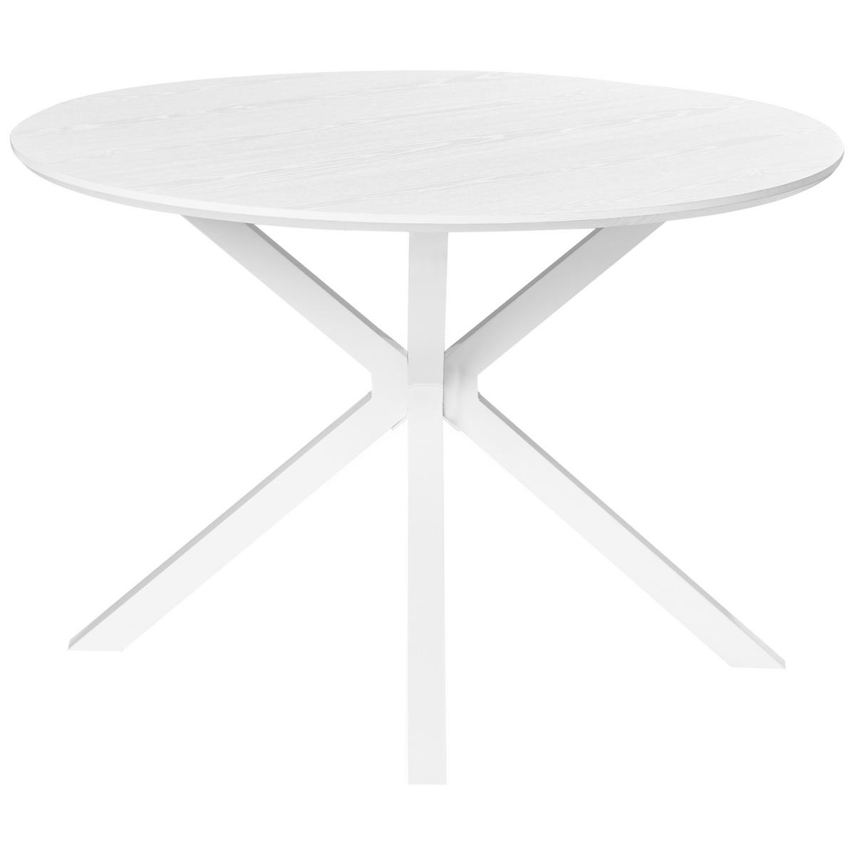 JÍDELNÍ STŮL Bílý 120/120 cm Fitzroy - bílá, kompozitní dřevo (120/120/75cm) - Beliani