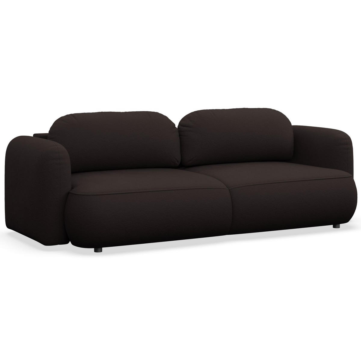 3-SITZER SCHLAFSOFA Tvoya Braun Chenille - Schwarz/Braun, Kunststoff/Textil (253/82/110cm) - Selsey