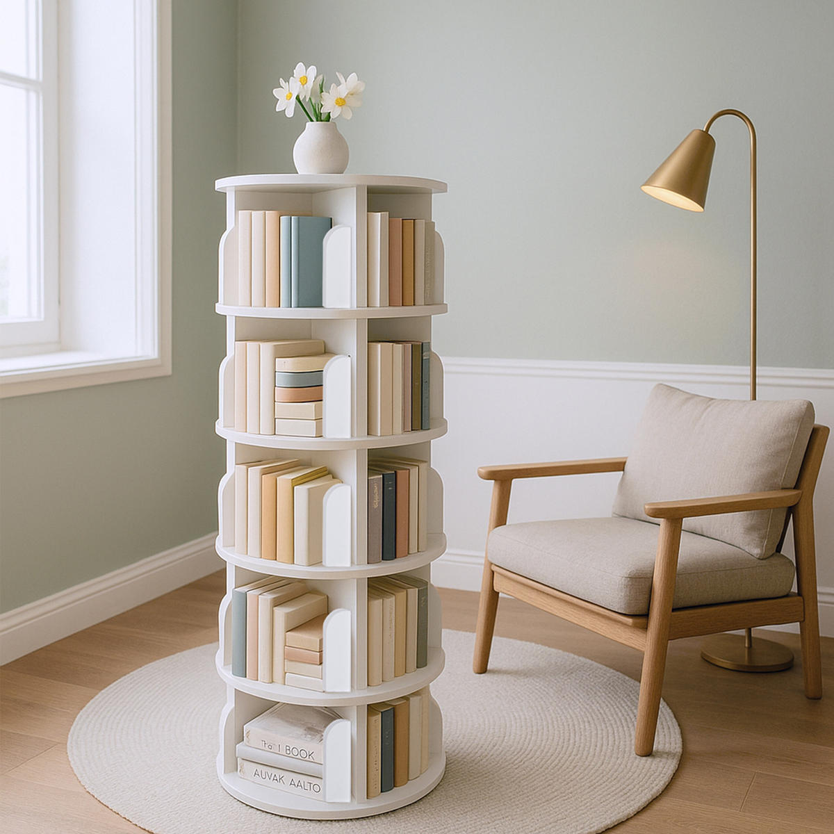 BÜCHERREGAL - Weiß, Holzwerkstoff (40/128/40cm) - Relaxdays