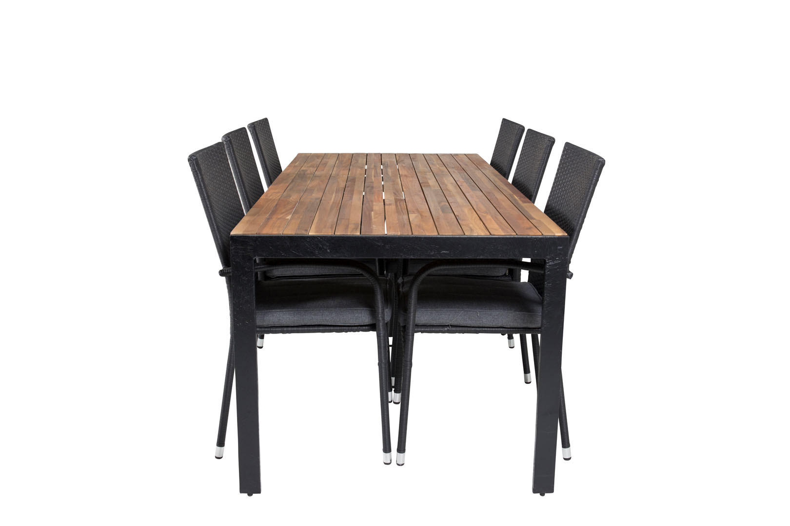 GARTENTISCHGRUPPE Schwarz - Schwarz, Holzwerkstoff - ebuy24