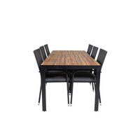 GARTENTISCHGRUPPE Schwarz - Schwarz, Holzwerkstoff - ebuy24