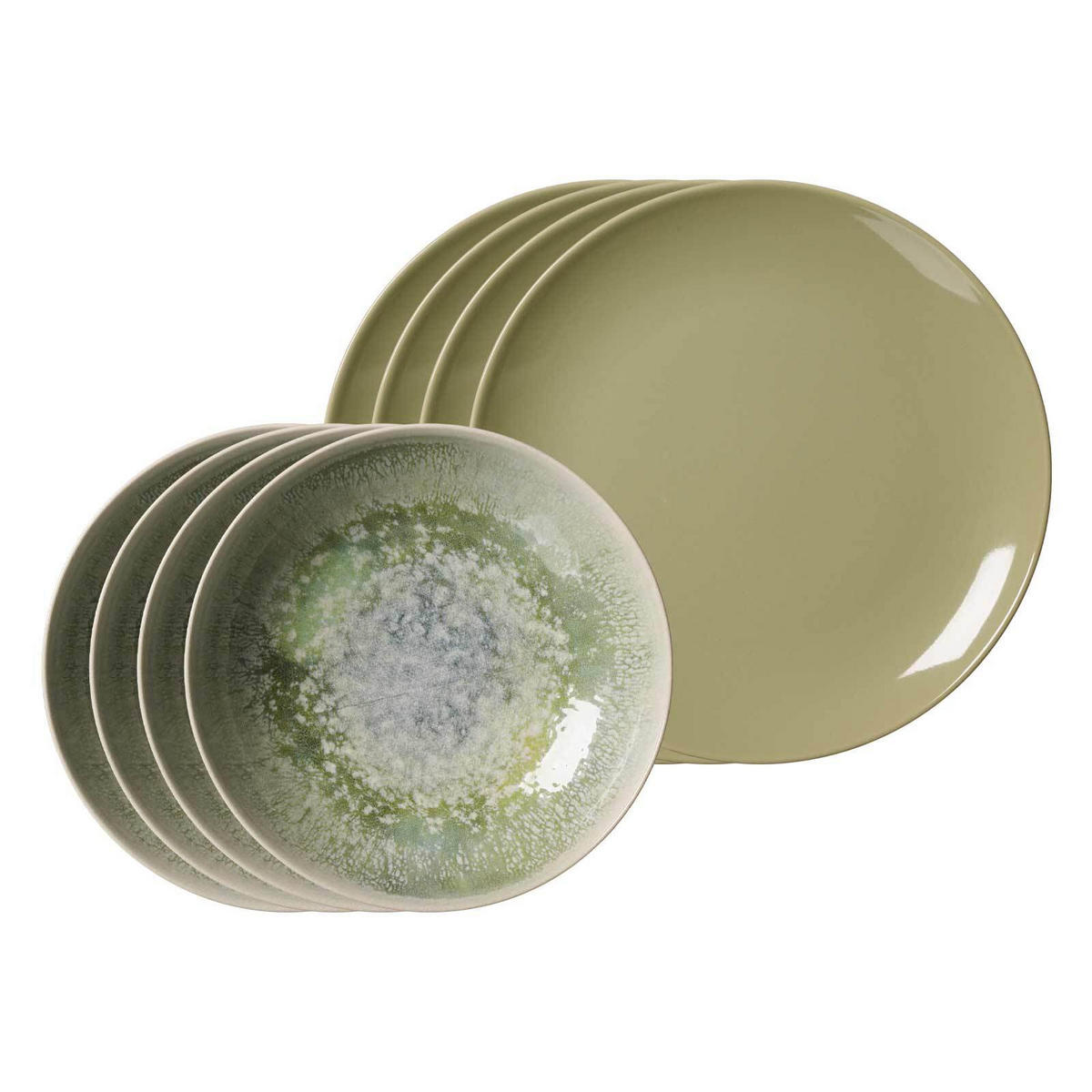 TAFEL-SET Cecina grün 8er Set - Grün, Keramik (1/1/1cm) - Ritzenhoff Breker