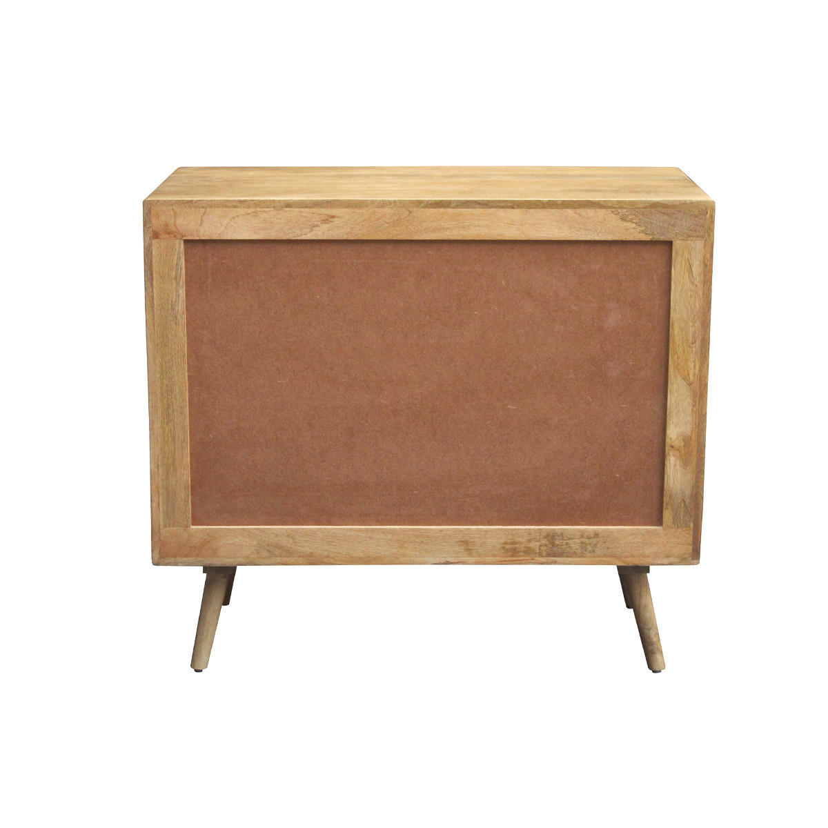 KOMMODE Massives Mangoholz Rattan-Rohrgeflecht 3 Schubladen B90 cm ACANGE - Eiche Bianco, Holz (45/80/90cm) - Miliboo