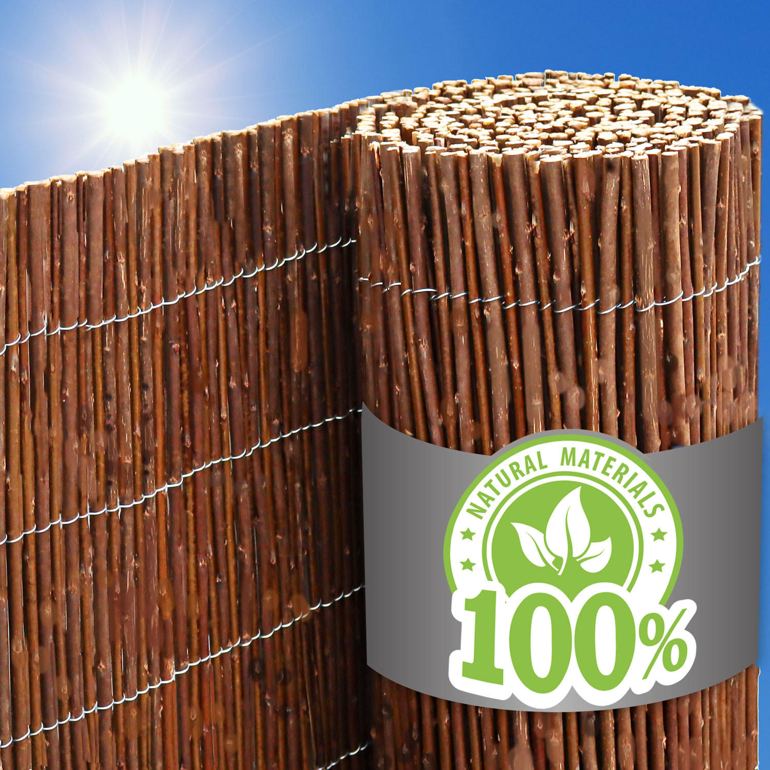 BALKON-SICHTSCHUTZ Weide, 100/300 cm, braun - Braun, Naturmaterialien (0.9/100cm) - urfence