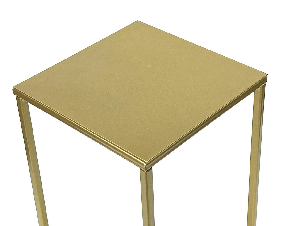 BLUMENHOCKER Metall Gold Eckig 42 cm 96406 S - Goldfarben, Metall (20/42/20cm) - DanDiBo