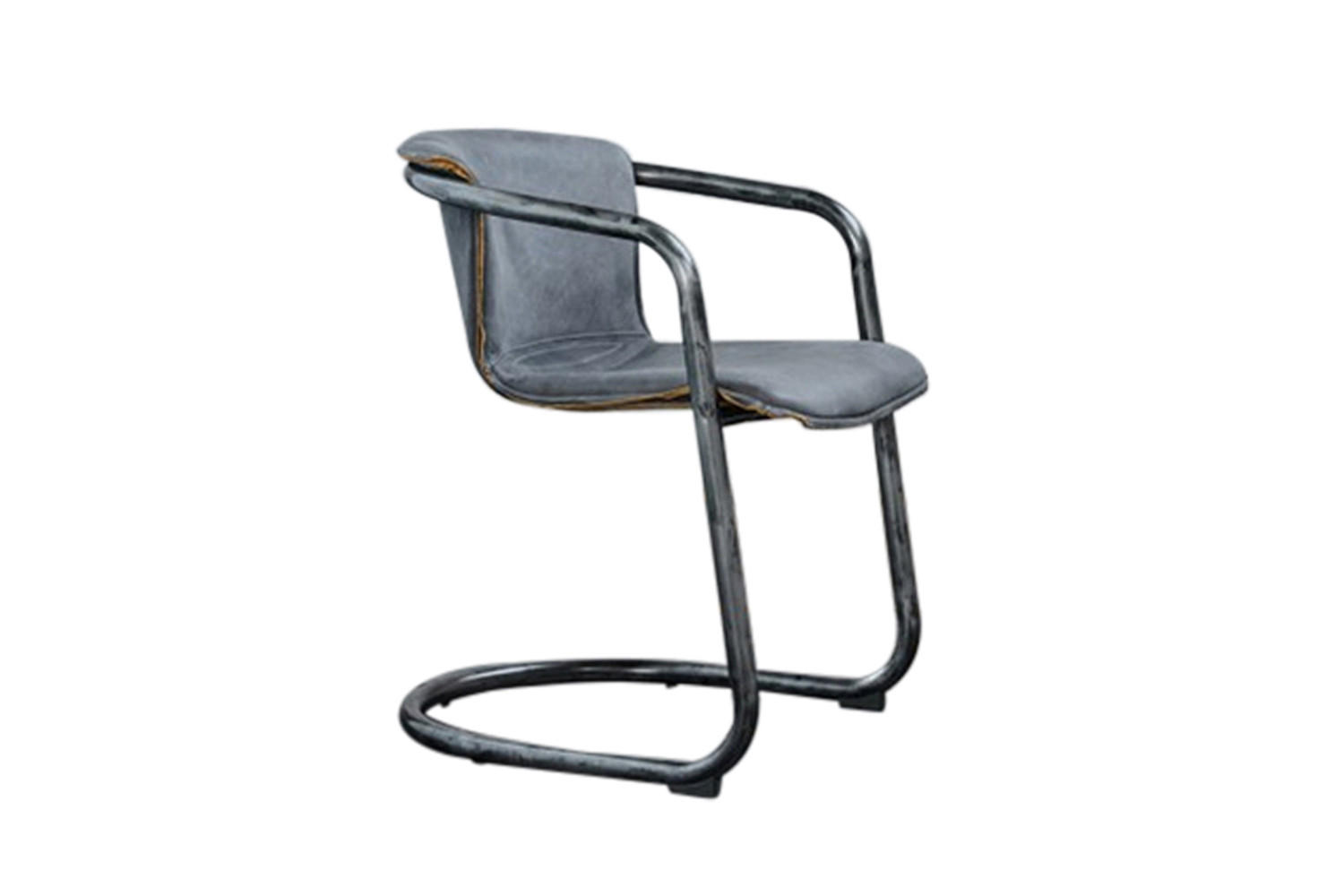 ESSZIMMERSTUHL FILLY Grau Leder - Schwarz/Grau, Leder (54/73/61cm) - KAWOLA