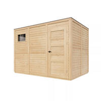 GARTENHAUS Holz 6,18 m², 306/216/202 cm, mit imprägniertem Boden, M326F2+M326G - Beige, Holz (306/216/202cm) - Timbela