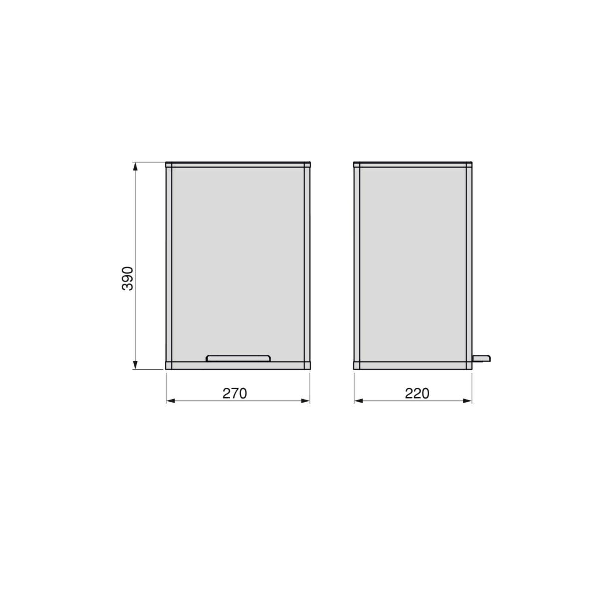 RECYCLINGBEHÄLTER für Outdoor, Deckelöffnung mit Fußpedal, rechteckig, 1x12 Liter, Aluminium, weiss lackiert - Weiß, Metall (33.5/46/28.5cm) - EMUCA