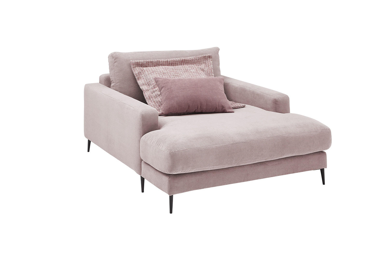 LONGSEAT CARA Pink Cord - Pink/Schwarz, Textil/Metall (132/84/170cm) - KAWOLA