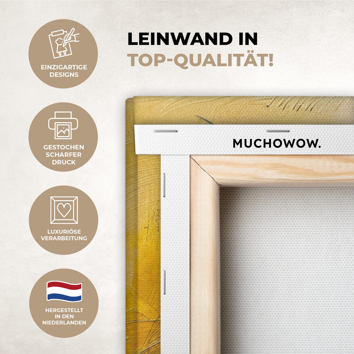 LEINWANDBILD Kunst - Abstrakt - Modern Wandbild Wohnzimmer 60x80 cm - Gelb, Textil (60/80cm) - MuchoWow