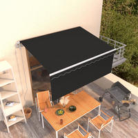 MARKISE Automatisch Einziehbar mit Volant 3x2,5 m Anthrazit - Anthrazit, Metall (300/1/300cm) - furnicato