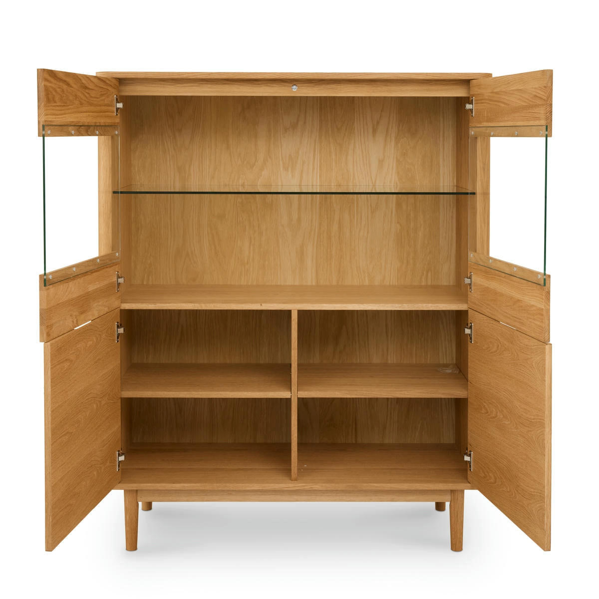 HIGHBOARD Eiche massiv - Eichefarben/Braun, Holz/Holzwerkstoff (123/146/45cm) - Furnhouse