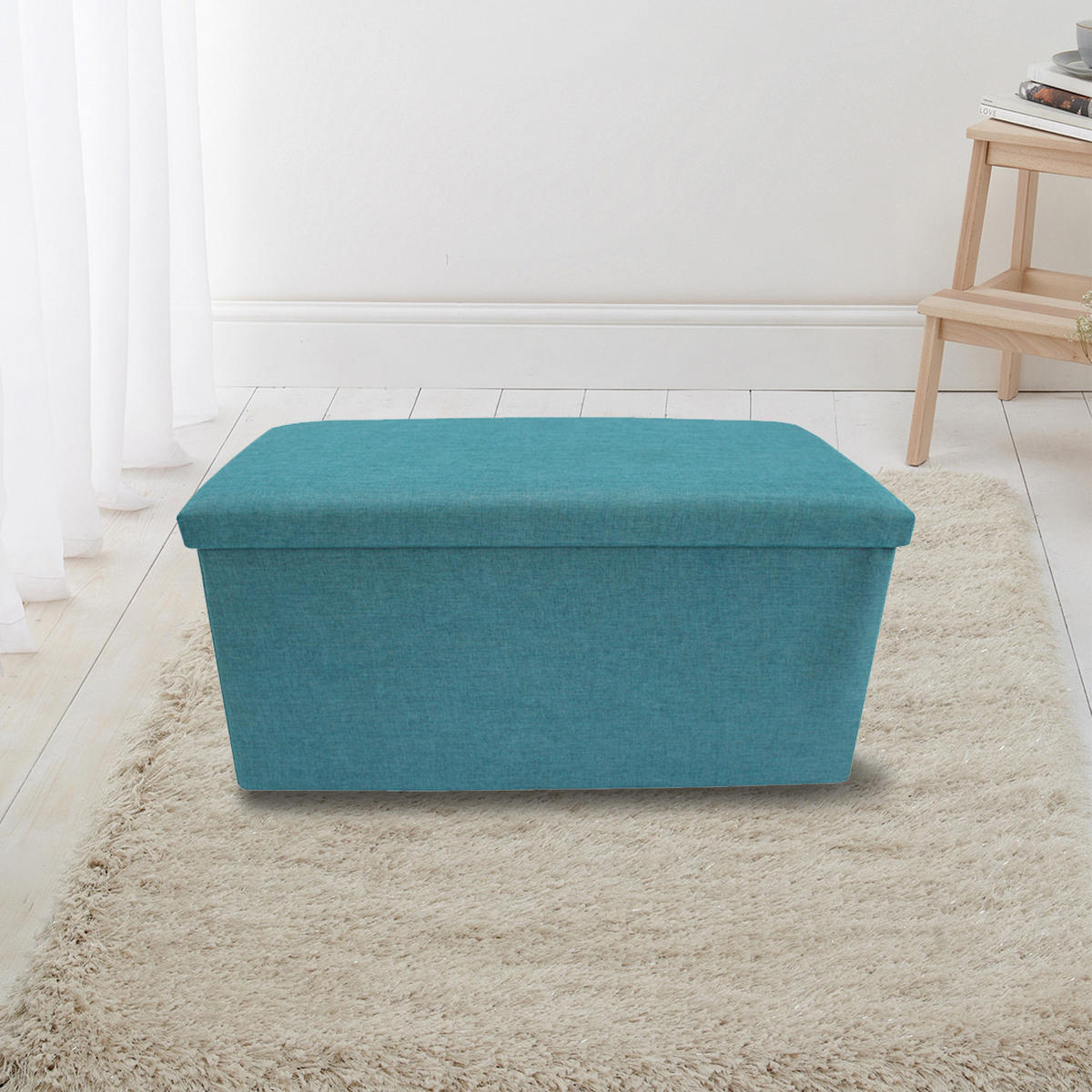 FUSSHOCKER Türkis 38/76/38 cm - Türkis, Textil (38/38/76cm) - Mobili Rebecca
