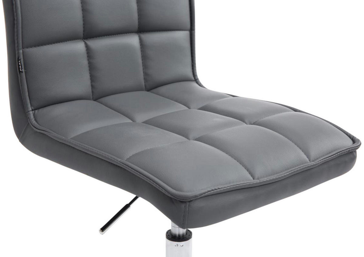 DREHSTUHL 2er Set Lederlook grau - Chromfarben/Grau, Textil/Metall (43/90/59cm) - CLP