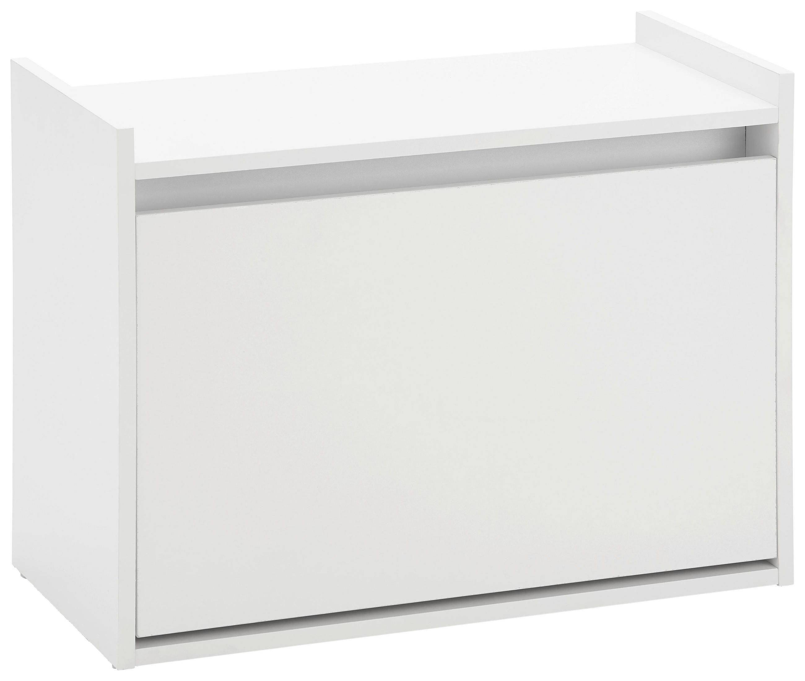 SCHUHKIPPER Mali Weiß MDF - Weiß, Holz (63/48/30cm) - Bessagi Home