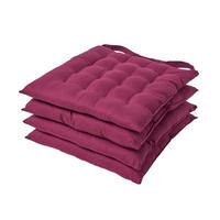 STUHLKISSEN 4er-Set weinrot 40/40/6,5 cm - Weinrot, Textil (40/40/6.5cm) - Homescapes