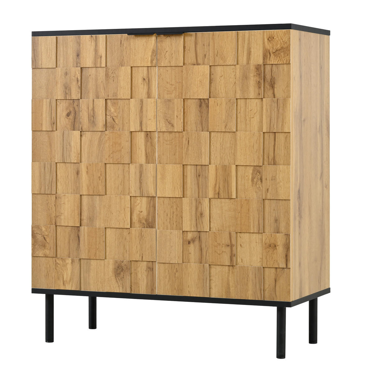 SCHUHSCHRANK 80/35/91,5 cm natur aus Spanplatte mit Mosaikfront - Naturfarben, Holzwerkstoff (80/91/35cm) - OKWISH