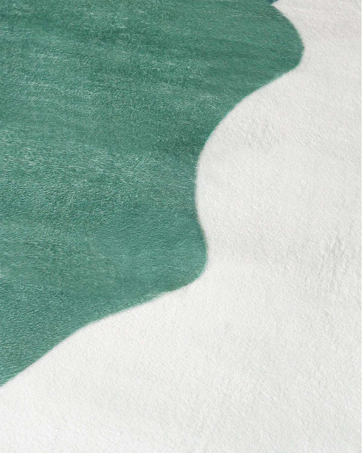 TEPPICH Bova Scudo Mazovia Unregelmäßige Form 120x160cm Weiß Grün Abstrakt Kurzflor - Weiß, Textil (120/160cm) - Mazovia