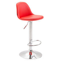 BARHOCKER Kilian, Gestell Metall in Chromoptik, Vollgepolstert Kunstleder Rot - Chromfarben/Rot, Kunststoff/Textil (39/100/43cm) - TPFLiving