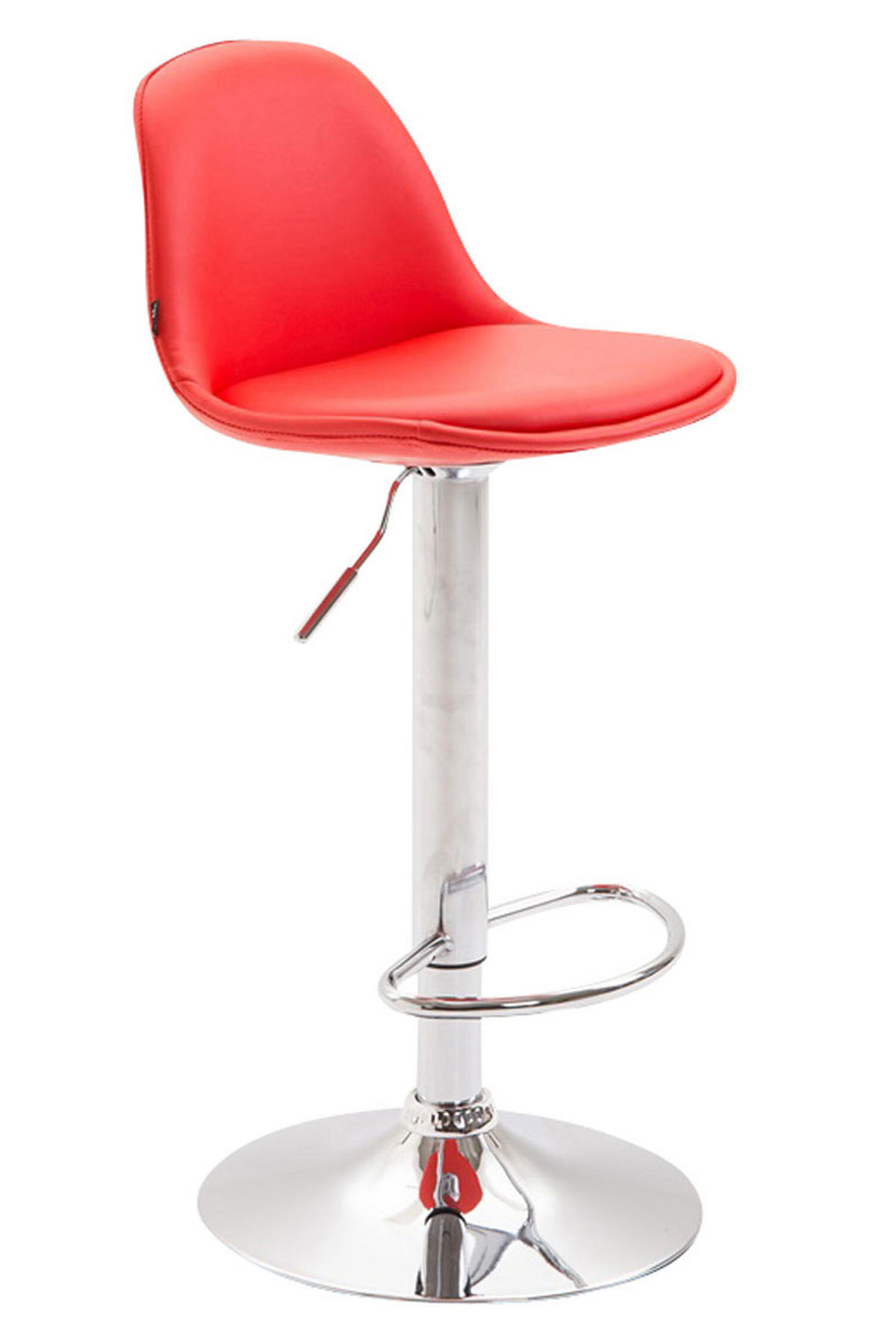BARHOCKER Kilian, Gestell Metall in Chromoptik, Vollgepolstert Kunstleder Rot - Chromfarben/Rot, Kunststoff/Textil (39/100/43cm) - TPFLiving