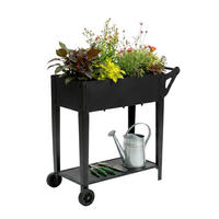 HOCHBEET - Schwarz, Kunststoff/Metall (85/80/50cm) - Relaxdays