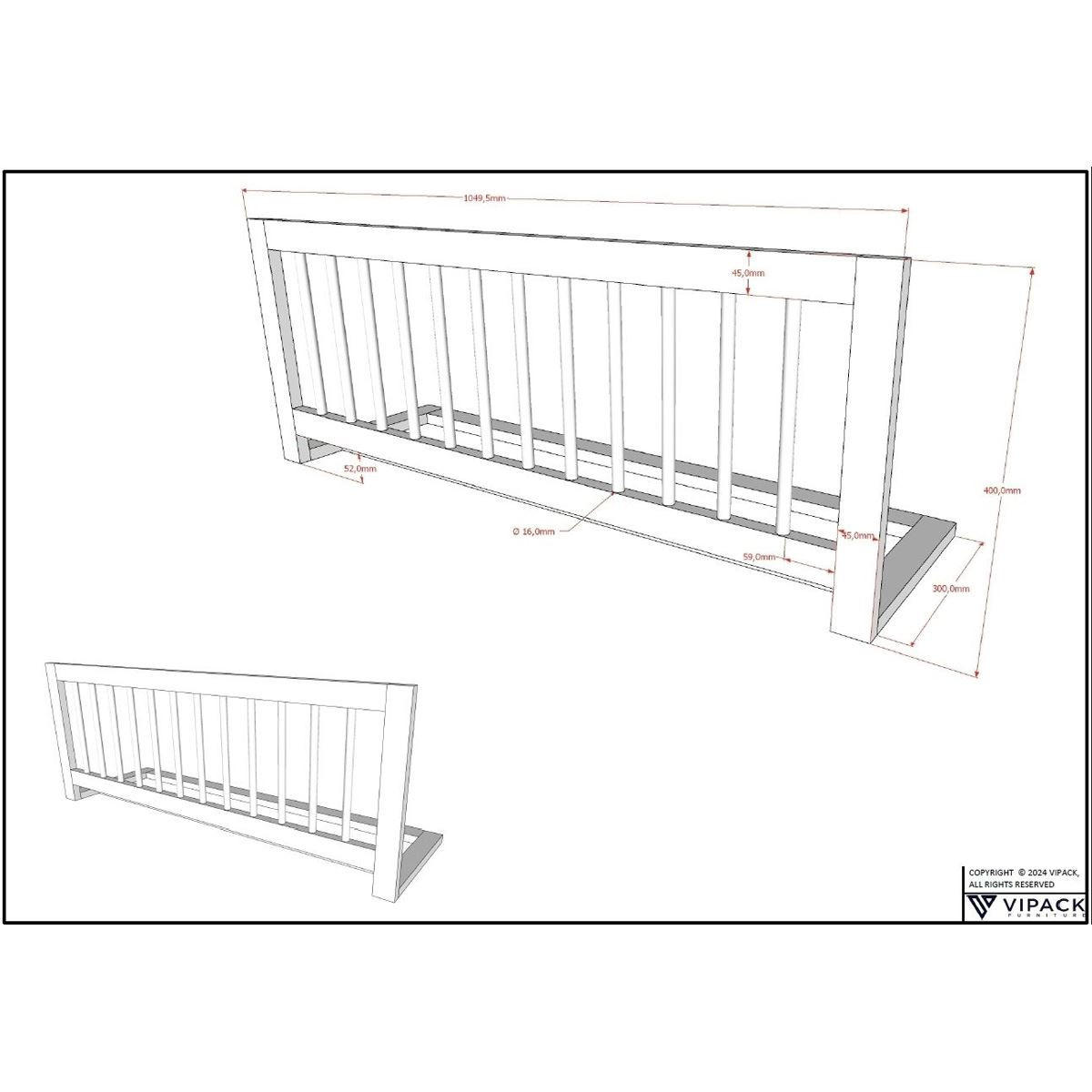 ETAGENBETT Kelci 2x90x200 Bettschublade Rausfallschutz Buche massiv - Buchefarben, Holz (90/200cm) - 58aufmkessel