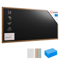 KREIDETAFEL Wasserfest mit lackiertem Holzrahmen 200x100cm - Schwarz, Holz (200/100/2cm) - ALLboards