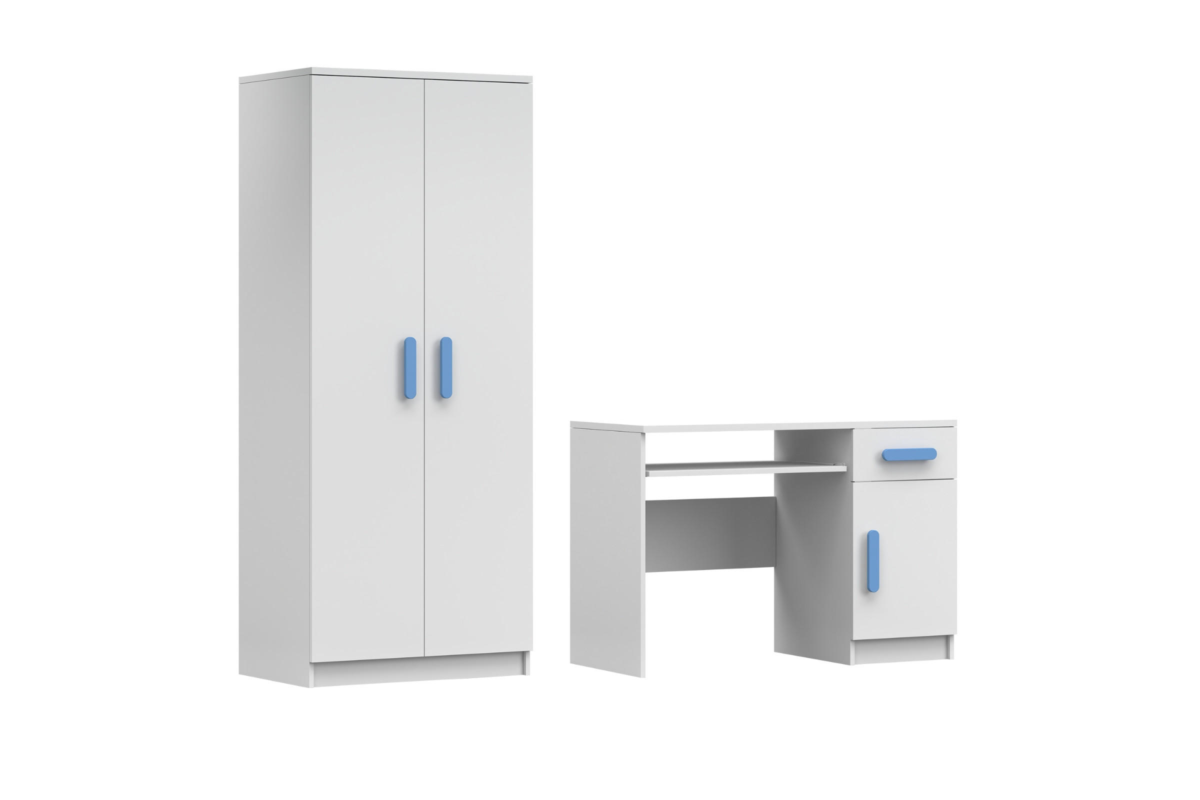 Deine Möbel 24 Kinderzimmer-Set Weiß, Blau 190x192x50 cm