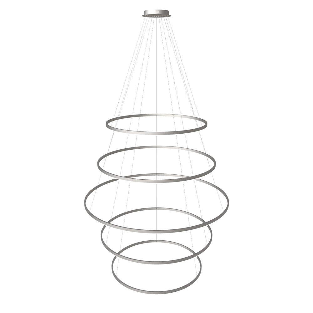 LED-HÄNGELAMPE 5er Ring Aluminium Ø 100 | 120 | 150 | 120 | 100cm - Alufarben, Metall (1.3/150/3.3cm) - s.luce